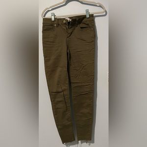 Olive velvet heart jeans